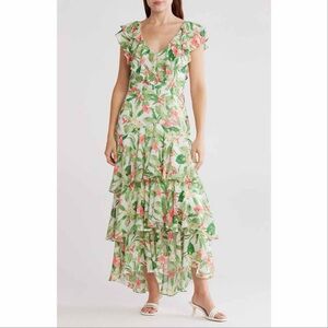 Wayf Floral Ruffle Tiered Dress